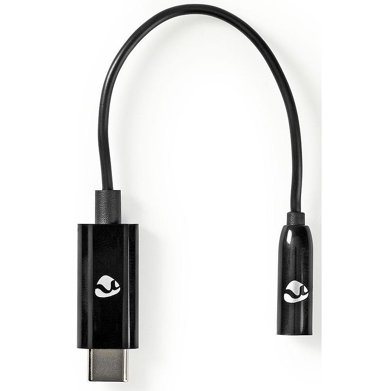 Foto van Nedis ccbw65950bk015 usb-adapter usb-c - 3.5mm female 0.15 m zwart