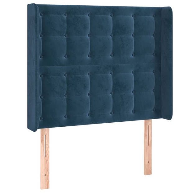 Foto van Vidaxl hoofdbord met randen 103x16x118/128 cm fluweel donkerblauw