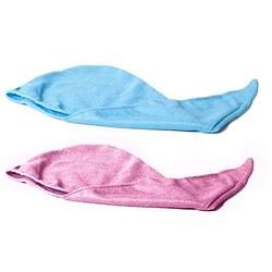 Foto van Orange85 haarhanddoek - roze en blauw - twee stuks - haar handdoek - handoek voor haar