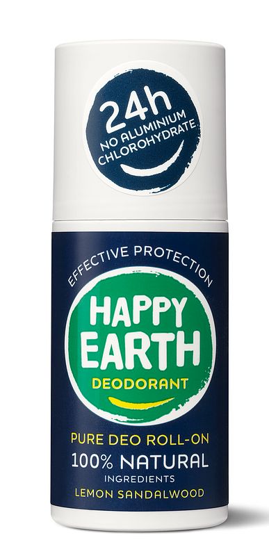 Foto van Happy earth 100% natuurlijke deo roll-on men protect