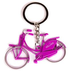 Foto van Matix sleutelhanger fiets holland 7 x 4 cm staal fuchsia