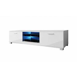 Foto van Tv meubel - dressoir - led verlichting - 140 cm breed - wit