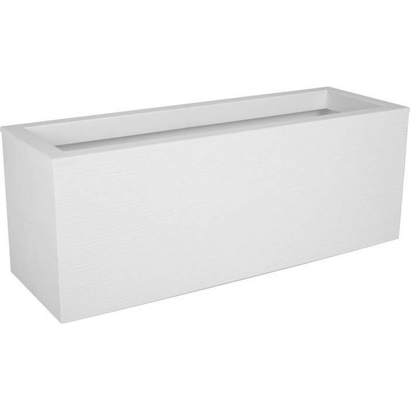 Foto van Eda plastique graphit up balconniere - 25 l - 59 x 19,5 x 22,8 cm - witte ceruse