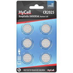 Foto van Cr2025 knoopcel lithium 3 v 140 mah hycell cr2025 6 stuk(s)