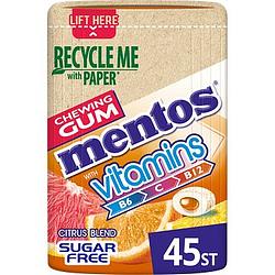 Foto van Mentos gum vitamins citrus blend sugar free 45 stuks 90g bij jumbo