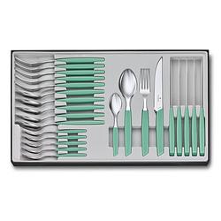 Foto van Victorinox bestekset swiss modern - 24-delig - pastel groen - rvs/pp