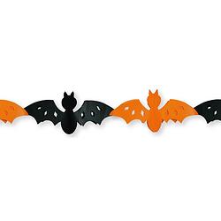 Foto van Halloween/horror vleermuizen slinger oranje/zwart 3 meter - feestslingers