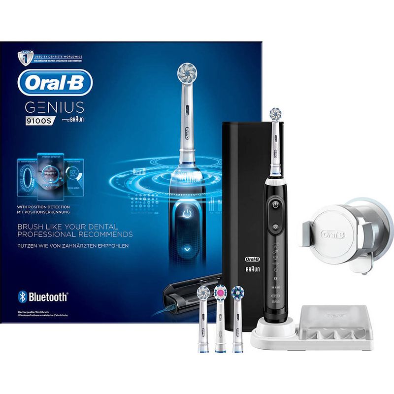 Foto van Oral-b elektrische tandenborstel genius 9100s zwart - 6 poetsstanden