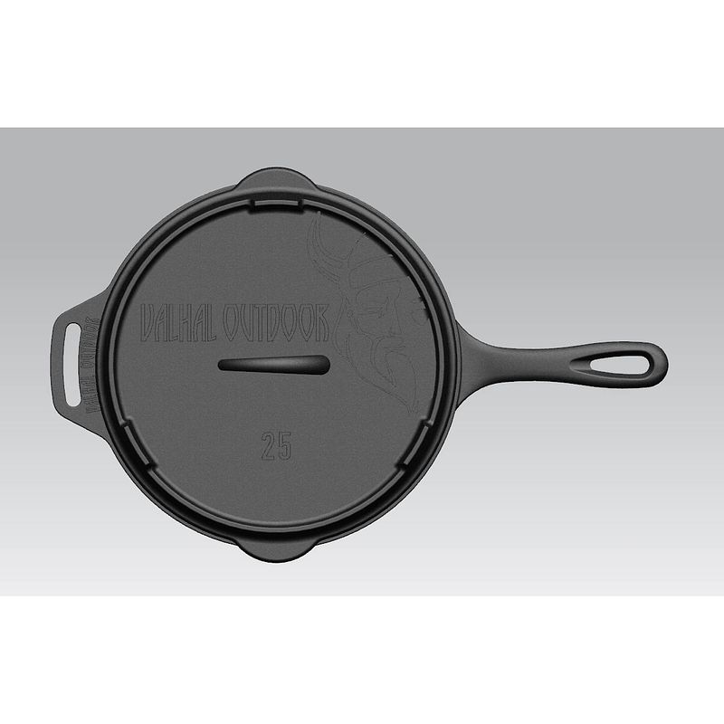 Foto van Valhal skillet gietijzer deksel ø 25 cm met grillpatroon