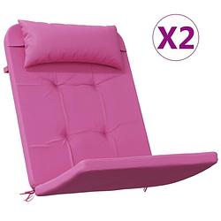 Foto van The living store adirondack stoelkussen - 126 x 58 x 4.5 cm - roze oxford stof - waterafstotend