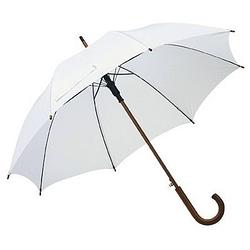 Foto van Witte paraplu met houten handvat 103 cm - paraplu's