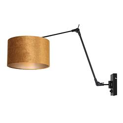 Foto van Steinhauer wandlamp prestige chic 8123 zwart kap goud velours