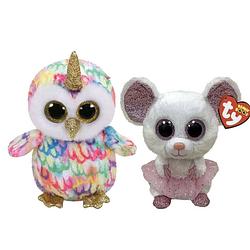 Foto van Ty - knuffel - beanie boo's - enchanted owl & nina mouse