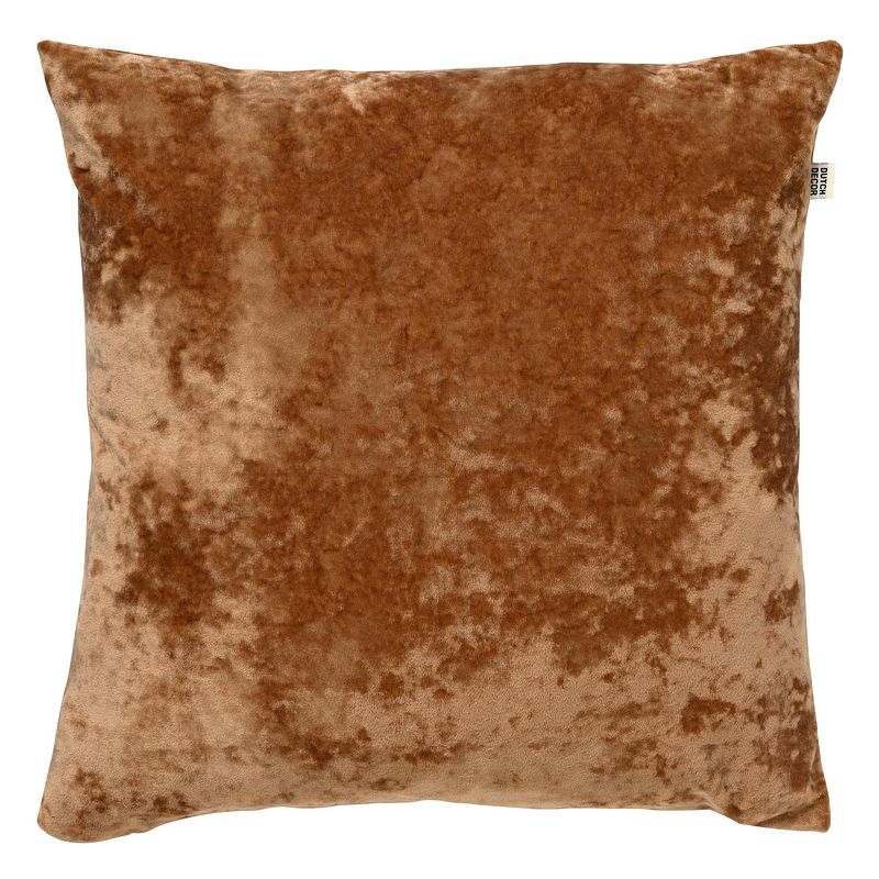 Foto van Dutch decor sky - kussenhoes velvet tobacco brown 45x45 cm - bruin - bruin