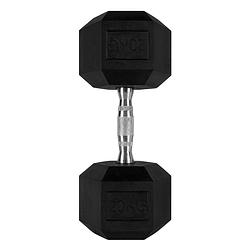 Foto van Ryzor hexagon dumbbell - 20 kg - rubber - zwart