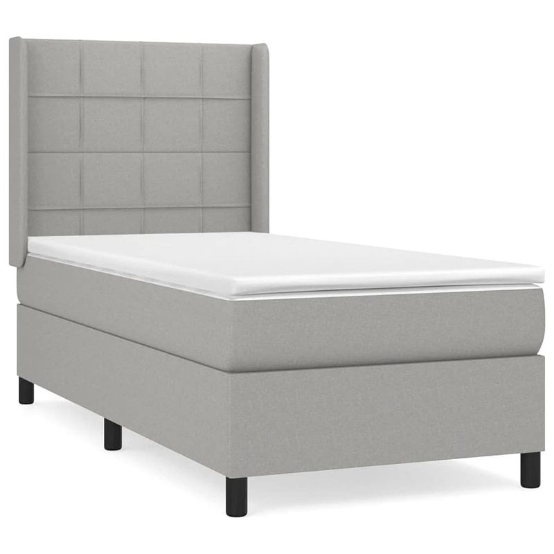 Foto van The living store boxspringbed - pocketvering - lichtgrijs - 80 x 200 cm