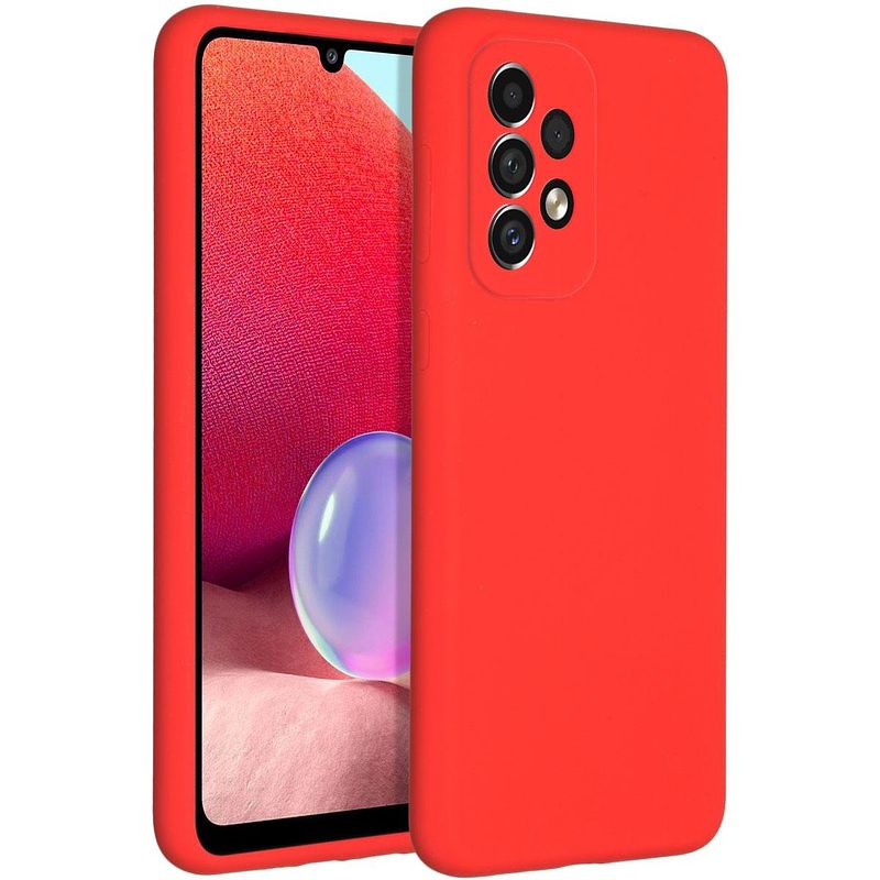 Foto van Accezz liquid silicone voor samsung galaxy a33 telefoonhoesje rood