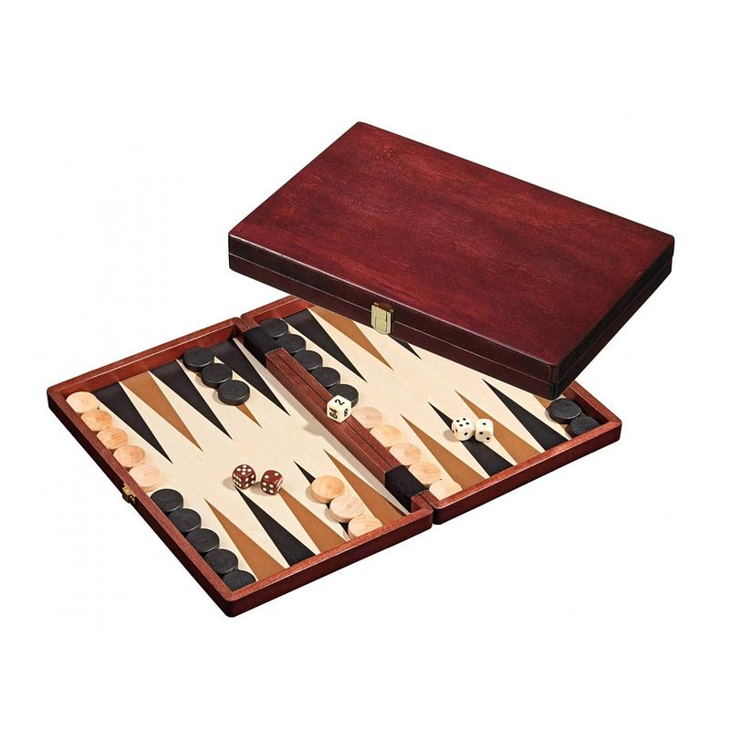 Foto van Philos houten backgammon kasette naxos