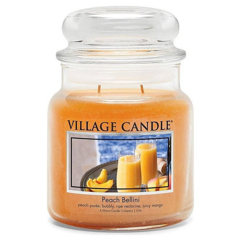 Foto van Village candle - peach bellini - medium candle - 105 branduren