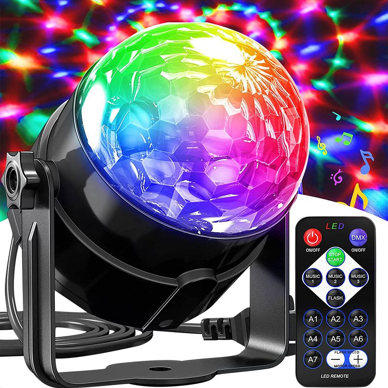 Foto van Strex discolamp met afstandsbediening - voor kinderen en volwassenen - feestverlichting - disco bal - discoverlichting -