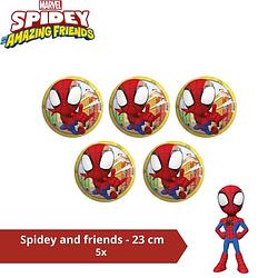 Foto van Bal - voordeelverpakking - spiderman en friends - 23 cm - 5 stuks