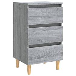 Foto van The living store bedtafeltje - scandinavische stijl - grijs sonoma eiken - 40 x 35 x 69 cm