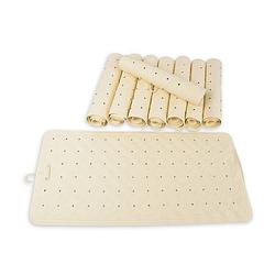 Foto van 9x anti-schimmel beige badmat rubber badkamer mat diameter:102cm douchemat 36cm*76cm