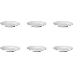Foto van Mammoet bord brede rand budgetline 18 cm wit porselein 6 stuk(s)
