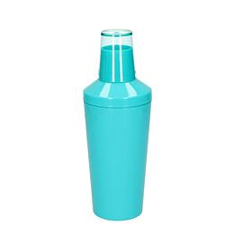 Foto van Cocktailshaker van kunststof in het blauw 500 ml - 23 cm hoog - cocktailshakers