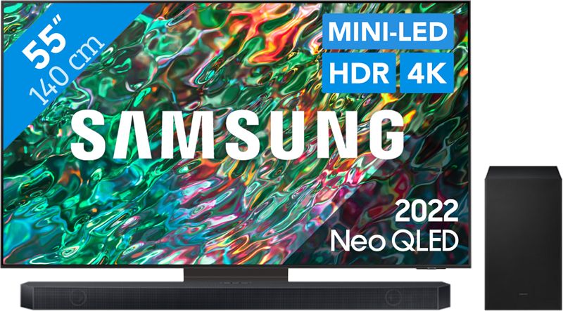 Foto van Samsung neo qled 55qn90b (2022) + soundbar