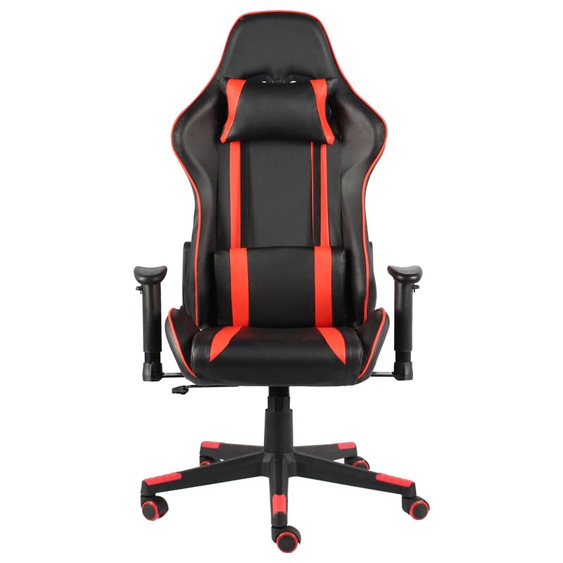 Foto van The living store gamingstoel g - hoge rugleuning - ergonomisch - verstelbaar - zwart/rood - 68x69x(123-133)cm