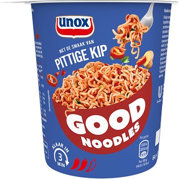 Foto van Unox good noodles cup pittige kip 64 g bij jumbo