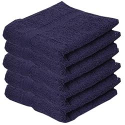 Foto van 5x luxe handdoeken navy blauw 50 x 90 cm 550 grams - badhanddoek