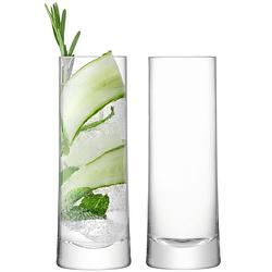 Foto van L.s.a. - gin longdrinkglas 380 ml set van 2 stuks - glas - transparant