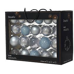 Foto van Decoris - kerstbal glas d7 cm mblw ass 42st kerst