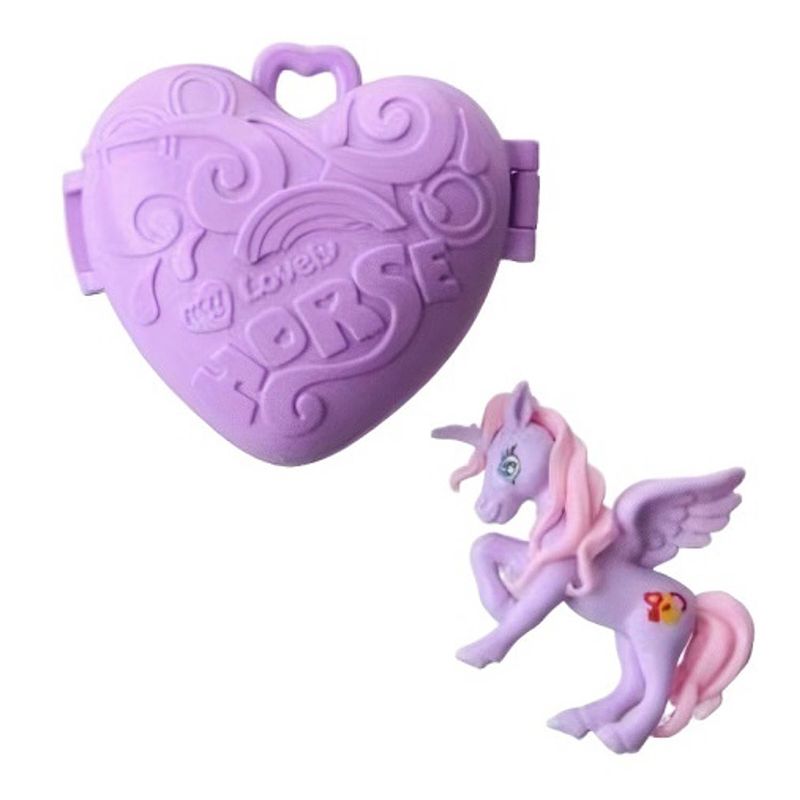 Foto van Lg-imports eenhoorn pocket unicorn meisjes 7,5 cm paars 2-delig