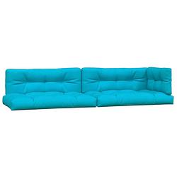 Foto van The living store palletkussens - turquoise - polyester - 120x80x12cm - waterafstotend - set van 2 zitkussens - 2