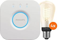 Foto van Philips hue filament white edison 4-pack + bridge