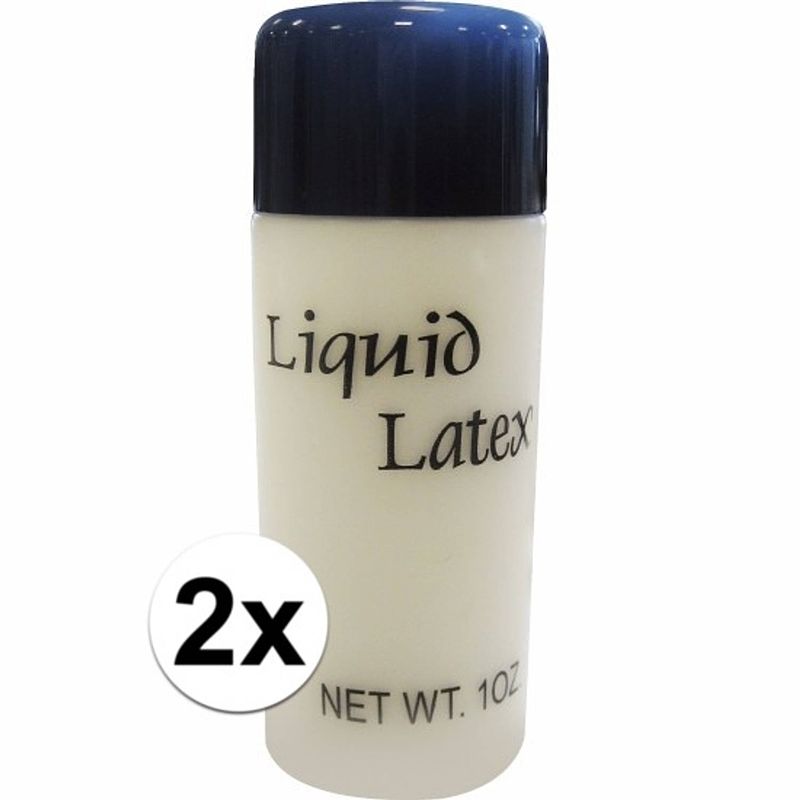 Foto van 2 flesjes liquid latex - 28 ml - vloeibare latex