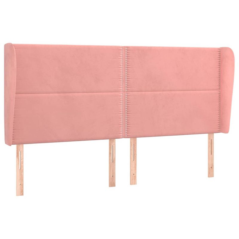 Foto van Vidaxl hoofdbord met randen 203x23x118/128 cm fluweel roze