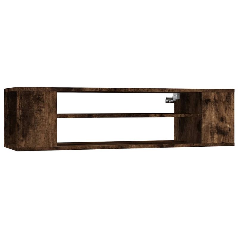 Foto van The living store tv-hangkast gerookt eiken 100x30x26.5 cm - duurzaam hout - voldoende opbergruimte