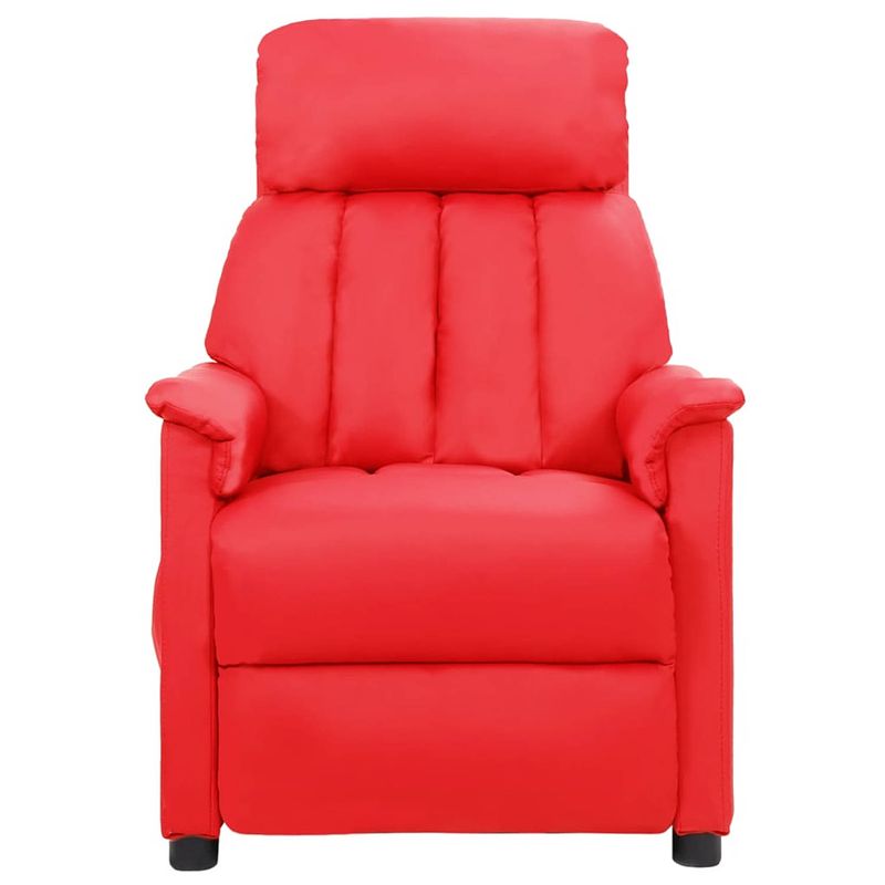 Foto van The living store massagefauteuil - verstelbaar - massagefunctie - kunstleer - rood - 73 x 92 x 102.5 cm - 6-punts