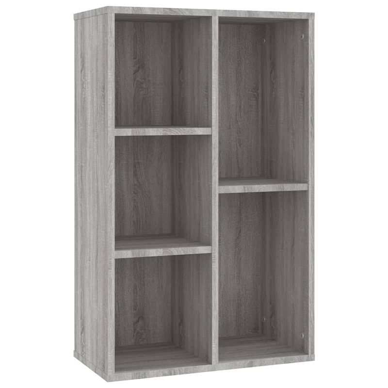 Foto van The living store boekenkast - grijs sonoma eiken - 50 x 25 x 80 cm - duurzaam hout - 5 vakken