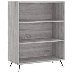 Foto van The living store boekenkast sonoma eiken grijs - 69.5 x 32.5 x 90 cm - stevig materiaal - voldoende opbergruimte -