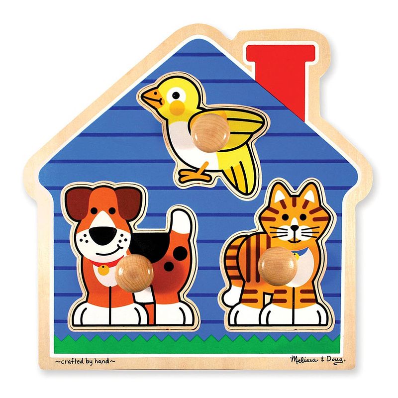 Foto van Melissa & doug vormenpuzzel huisdieren 3 stukjes