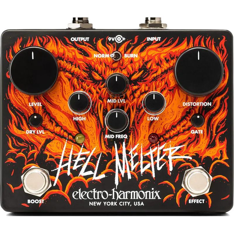 Foto van Electro harmonix hell melter advanced metal distortion effectpedaal