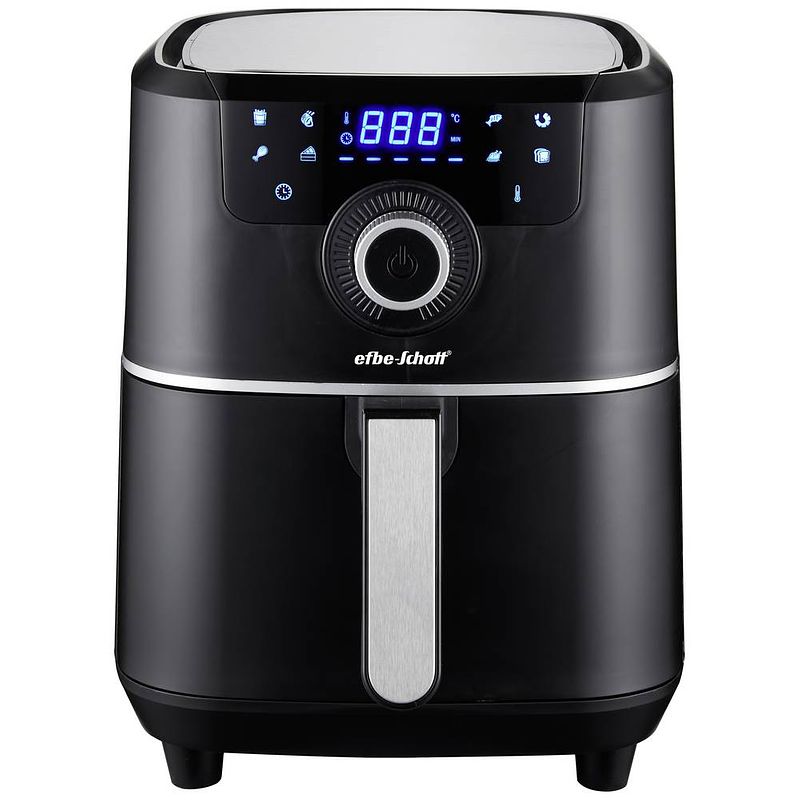 Foto van Efbe schott sc aft 8000 airfryer 1500 w traploze temperatuurregeling, anti-aanbaklaag, met display, oververhittingsbeveiliging zwart