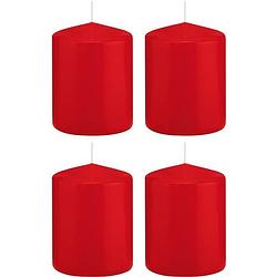 Foto van 4x kaarsen rood 6 x 8 cm 29 branduren sfeerkaarsen - stompkaarsen