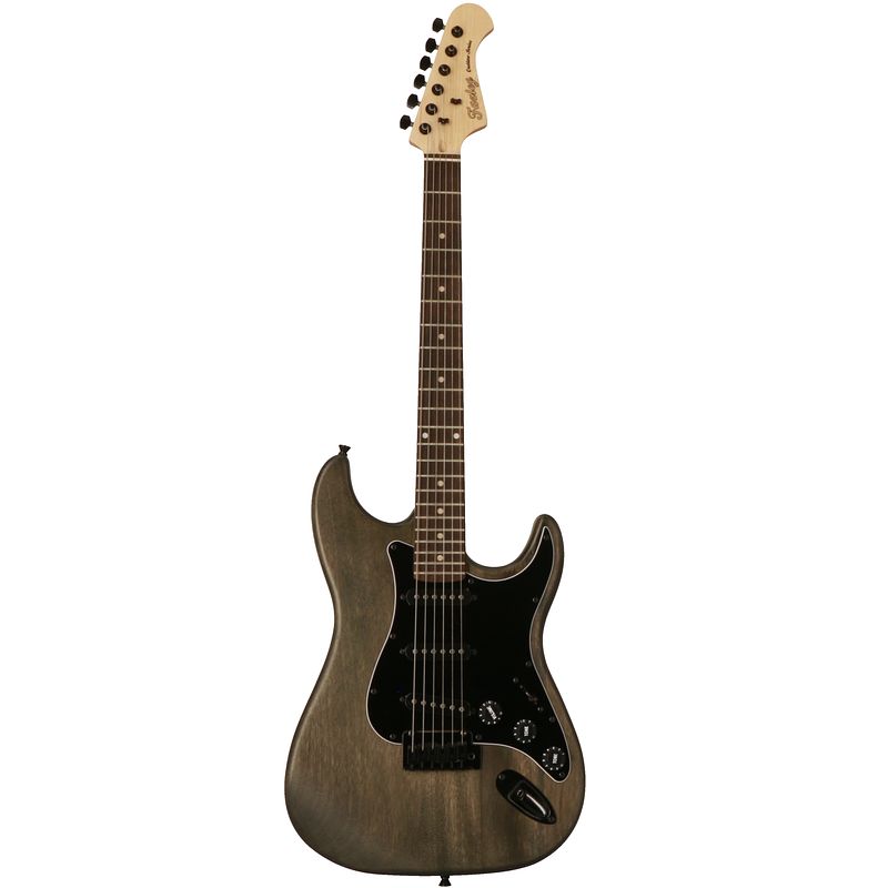 Foto van Fazley outlaw series sheriff basic sss black elektrische gitaar met gigbag