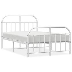 Foto van The living store bedframe classic - metaal - 196x125x100 cm - wit